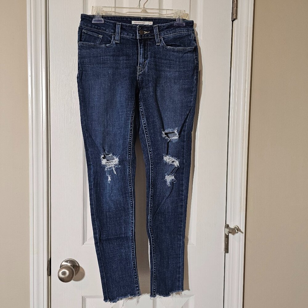 Levis 535 Super Skinny Womens Distressed Jeans - 28x27.5‎